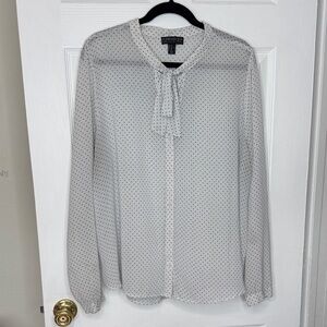 Forever 21+ White/Black Polka Dot Blouse Sz 3X